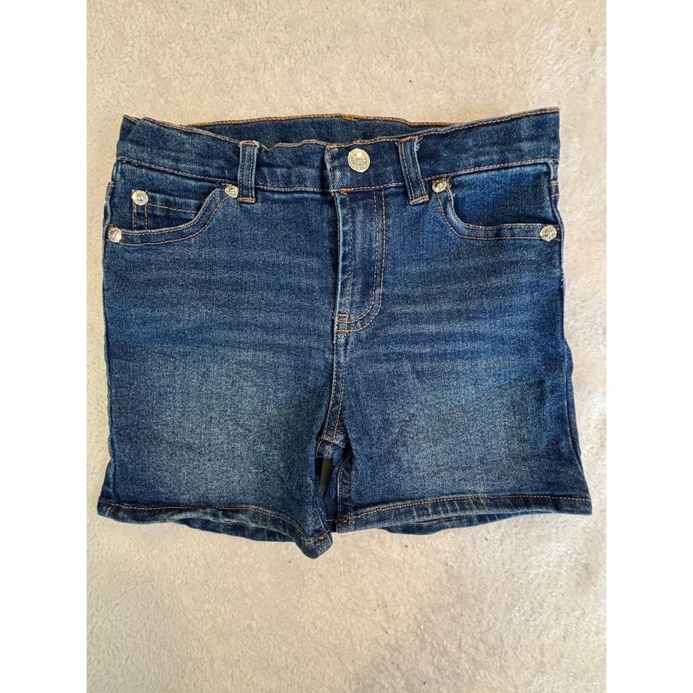 Koala Kids‎ Girls Dark Wash Denim Shorts Rhinestone Accents Size 6 Blue